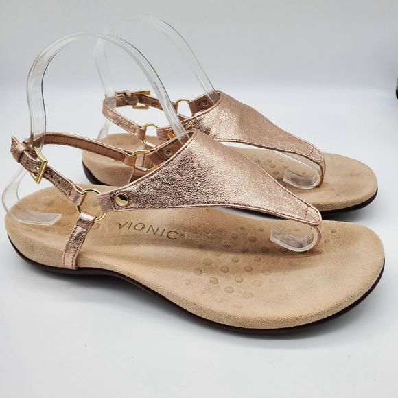 vionic sandals rose gold